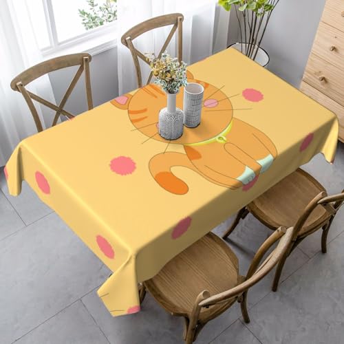 XZDLYY Tischdecke, weich, rechteckig, niedliches Cartoon-Kätzchen, 89 x 140 cm, für Esszimmer, Party, Picknick, Hochzeit, Brunch oder Buffet von XZDLYY
