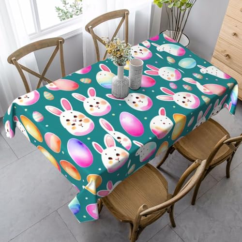 XZDLYY Tischdecke, weich, rechteckig, schüchternes Kaninchengesicht, 89 x 140 cm, für Esszimmer, Party, Picknick, Hochzeit, Brunch oder Buffet von XZDLYY
