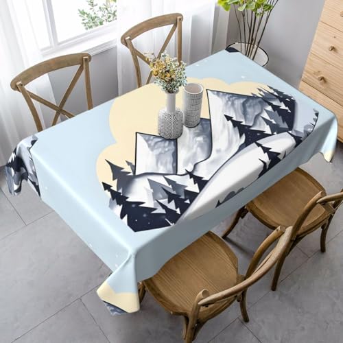 XZDLYY Tischdecke, weich, rechteckig, weiß, schneebedeckte Berge, 89 x 140 cm, für Esszimmer, Party, Picknick, Hochzeit, Brunch oder Buffet XZDLYY Tischdecke, weich, rechteckig, weiß, schneebedeckte Berge, 89 x 140 cm, für Esszimmer, Party, Picknick, Hochzeit, Brunch oder Buffet von XZDLYY