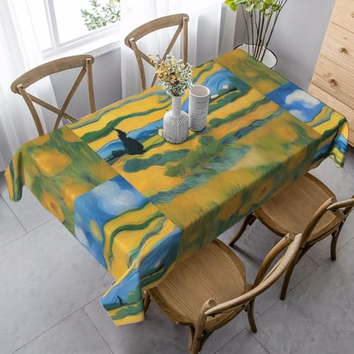 XZDLYY Weiche, rechteckige Tischdecke mit A-Feld-Muster, 89 x 140 cm, für Esszimmer, Party, Picknick, Hochzeit, Brunch oder Buffet von XZDLYY