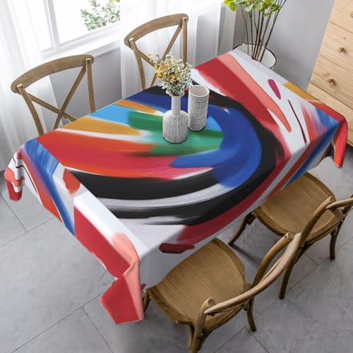 XZDLYY Weiche, rechteckige Tischdecke mit Pinselstrichen, 89 x 140 cm, für Esszimmer, Party, Picknick, Hochzeit, Brunch oder Buffet von XZDLYY