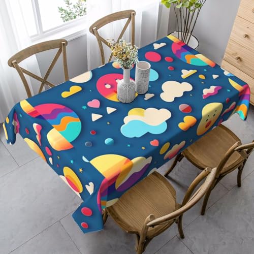 XZDLYY Weiche, rechteckige Tischdecke mit Rollaugen-Muster, 89 x 140 cm, für Esszimmer, Party, Picknick, Hochzeit, Brunch Buffet, Dekoration von XZDLYY