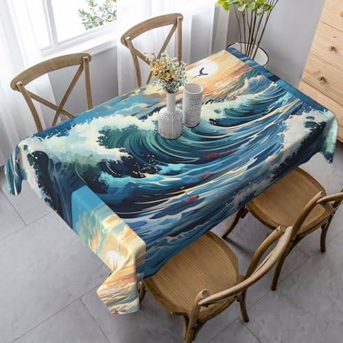 XZDLYY Weiche, rechteckige Tischdecke mit Segelboot, Möwe, 89 x 140 cm, für Esszimmer, Party, Picknick, Hochzeit, Brunch oder Buffet XZDLYY Weiche, rechteckige Tischdecke mit Segelboot, Möwe, 89 x 140 cm, für Esszimmer, Party, Picknick, Hochzeit, Brunch oder Buffet von XZDLYY