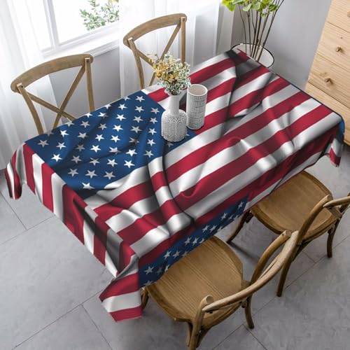 XZDLYY Weiche, rechteckige Tischdecke mit amerikanischer Flagge, 89 x 140 cm, für Esszimmer, Party, Picknick, Hochzeit, Brunch oder Buffet XZDLYY Weiche, rechteckige Tischdecke mit amerikanischer Flagge, 89 x 140 cm, für Esszimmer, Party, Picknick, Hochzeit, Brunch oder Buffet von XZDLYY