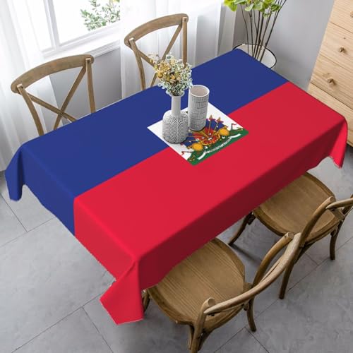 XZDLYY Weiche, rechteckige Tischdecke mit haitianischer Flagge, 89 x 140 cm, für Esszimmer, Party, Picknick, Hochzeit, Brunch oder Buffet von XZDLYY