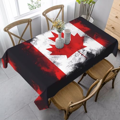 XZDLYY Weiche, rechteckige Tischdecke mit kanadischer Flagge, 89 x 140 cm, für Esszimmer, Party, Picknick, Hochzeit, Brunch oder Buffet von XZDLYY