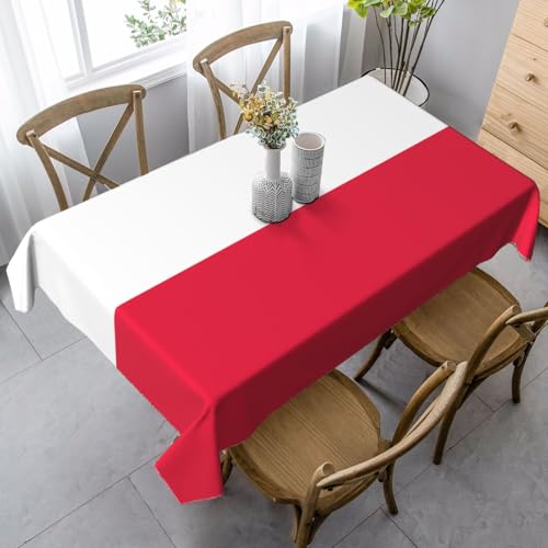 XZDLYY Weiche, rechteckige Tischdecke mit polnischer Flagge, 89 x 140 cm, für Esszimmer, Party, Picknick, Hochzeit, Brunch oder Buffet von XZDLYY