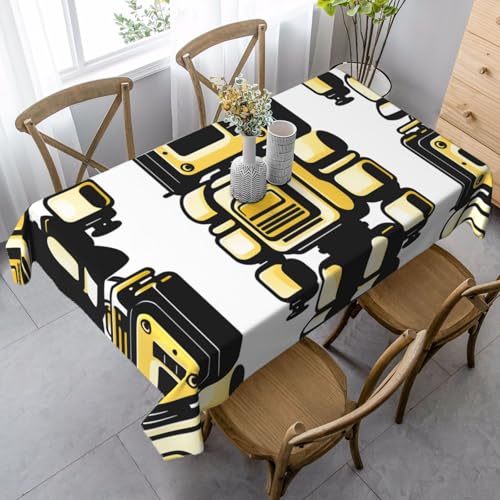 XZDLYY Weiche rechteckige Retro-Roboter-Tischdecke, 89 x 140 cm, für Esszimmer, Party, Picknick, Hochzeit, Brunch Buffet, Dekoration von XZDLYY