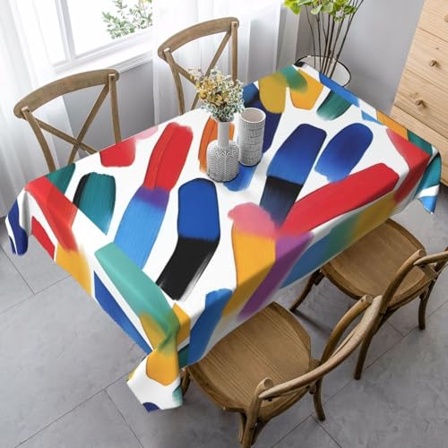 XZDLYY Weiche rechteckige Tischdecke mit Pinselstrichen, 89 x 140 cm, für Esszimmer, Party, Picknick, Hochzeit, Brunch oder Buffet von XZDLYY