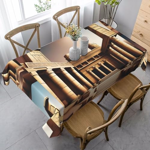 XZDLYY Weiche rechteckige Tischdecke von aAncient Wonders, 89 x 140 cm, für Esszimmer, Party, Picknick, Hochzeit, Brunch oder Buffet von XZDLYY