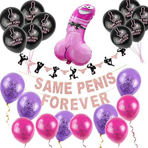 XZEIT Same Penis Forever Banner, SAME PENIS FOREVER Deko Set, Junggesellenabschied Party Pack, Glitter Briefe Hen Party Deko Bachelorette Party Accessoires für Brautdusche Hochzeit Verlobung Glitzerb XZEIT Same Penis Forever Banner, SAME PENIS FOREVER Deko Set, Junggesellenabschied Party Pack, Glitter Briefe Hen Party Deko Bachelorette Party Accessoires für Brautdusche Hochzeit Verlobung Glitzerb von XZEIT