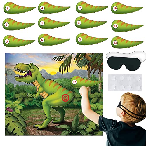 XZEIT Sticker Game Banner, Pin The Tail auf dem Dinosaurier Spiel, Dinosaurier Party Spiel Partyzubehör, mit 12 Stück Schwänzen, für Dinosaurier-Partyzubehör, Kindergeburtstag Partyspiele (21 * 18in) XZEIT Sticker Game Banner, Pin The Tail auf dem Dinosaurier Spiel, Dinosaurier Party Spiel Partyzubehör, mit 12 Stück Schwänzen, für Dinosaurier-Partyzubehör, Kindergeburtstag Partyspiele (21 * 18in) von XZEIT