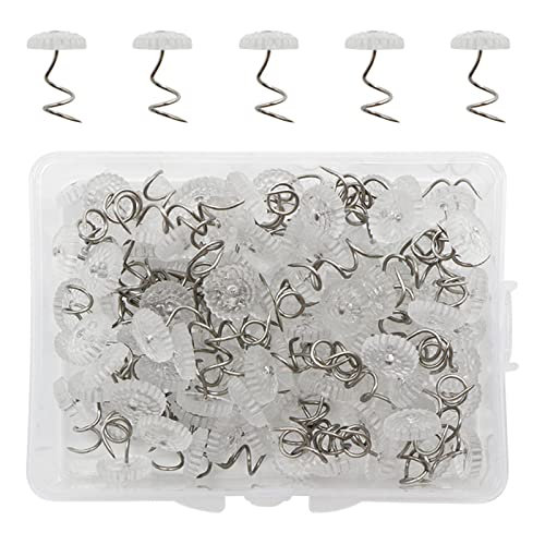 XZEIT Upholstery Twist Pins, Spiral Pins Sofa, Spiral-Bettrockstifte fixieren, Ideas Tagesdeckenstifte, zum sicheren Halten von Bettdecken, Vorhängen, Bezügen (50 Stück, Schwarz, Edelstahl) von XZEIT