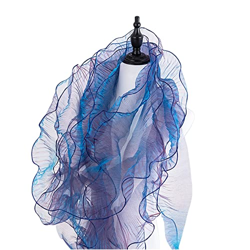 8 Meter Rüschenbesatz, Tüllstoff, plissierter Spitzenstoffbesatz, Organza-Rüschenstoff, 12 cm Breite für Kleiderkragen, Ärmel, Dekoration, Überwurfkissen, Dekoration, DIY, Nähen (Illusion Blue) von XZJMY