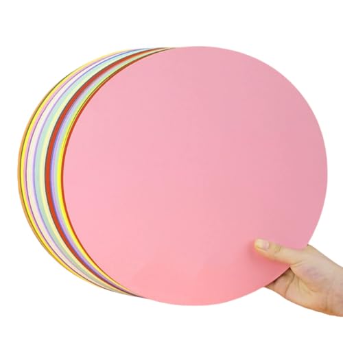 Farbiger Karton, 25 cm kreisförmiges Kartonpapier, 230 g/m² dick, zum Basteln, Dekorieren, Skizzen, Schneidepapier für Kartenherstellung, Schulprojekte, Kunst- und Bastelbedarf (50, 25 cm) von XZJMY
