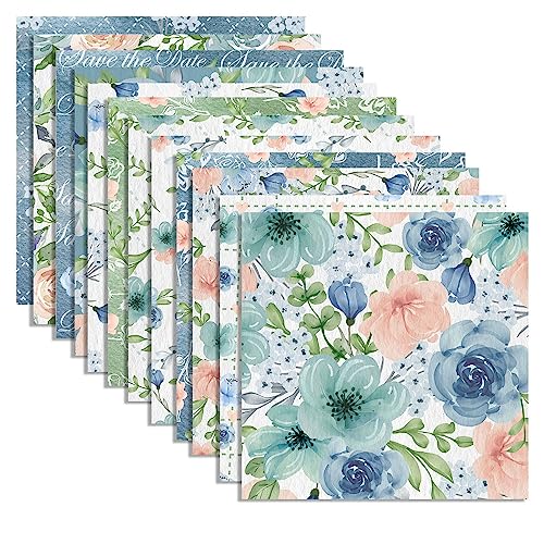 Scrapbook-Papierblock, blaues Blumenmusterpapier, 30x30 cm, florales Musterpapier, 12 Designs, doppelseitiges dekoratives Bastelpapier, 24 Blatt, Basteln, Geschenkverpackungen Scrapbook-Papierblock, blaues Blumenmusterpapier, 30x30 cm, florales Musterpapier, 12 Designs, doppelseitiges dekoratives Bastelpapier, 24 Blatt, Basteln, Geschenkverpackungen von XZJMY