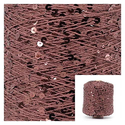 XZMALZYC 50g / Skesins Baumwoll Pailletten Garn 6mm + 3mm Pailletten Hand Strickgarngewinde Luxus Glitter Weiches Seil DIY. Material (Color : AJ029) von XZMALZYC