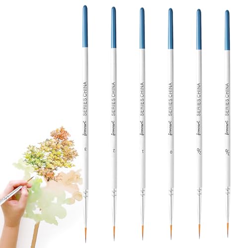 6 Pcs Rigger Brush Set, Rigger Pinsel zum Malen von feinen Langen Linien, Feine Liner-Pinsel, für Acryl, Aquarell, Öl, Handwerk, Nagel von XZMCAT
