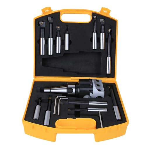 Bohrkopf Set, CNC Fräswerkzeuge 75mm Durchmesser F1-18 12 Stück - Hochwertiger 40CR Stahl, Vibrationsresistent, Ideal für Präzises Ausdrehen (NT30-F1-18-12PCS) von XZXCVN