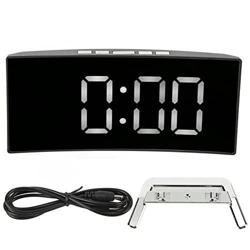 Smart Sarm Wecker - gekrümmter LED -Bildschirm mit zwei Helligkeit der Ebene, Night -Modus Auto - Dim & Temperatur Display, USB -betrieben für Schlafzimmer oder Bürogebrauch (type 1) von XZXCVN