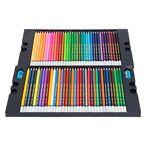 XZXCVN Farbige Stifte Set - Pre -Created Weichkernstifte mit doppelten Spitzer und tragbarem Aufbewahrungsfach für Künstler Kinder Erwachsene Malvorlagen Zeichnung (Typ 1) von XZXCVN