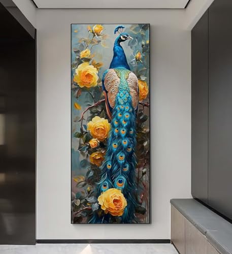 5D Diamond Painting Blume Pfau, Diamond Painting groß xxl 55 X 25 cm, Diamant Painting Bilder Cross Stickerei, Diamant Kunst Mosaik Full Drill Crystal, Kreativ Set für Wand Home Décor Gift q221 5D Diamond Painting Blume Pfau, Diamond Painting groß xxl 55 X 25 cm, Diamant Painting Bilder Cross Stickerei, Diamant Kunst Mosaik Full Drill Crystal, Kreativ Set für Wand Home Décor Gift q221 von Xaafeze