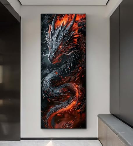 5D Diamond Painting Drachenflamme, Diamond Painting groß xxl 255 X 85 cm, Diamant Painting Bilder Cross Stickerei, Diamant Kunst Mosaikherstellung Full Drill Crystal für Wand Home Décor, Geschenk q106 5D Diamond Painting Drachenflamme, Diamond Painting groß xxl 255 X 85 cm, Diamant Painting Bilder Cross Stickerei, Diamant Kunst Mosaikherstellung Full Drill Crystal für Wand Home Décor, Geschenk q106 von Xaafeze