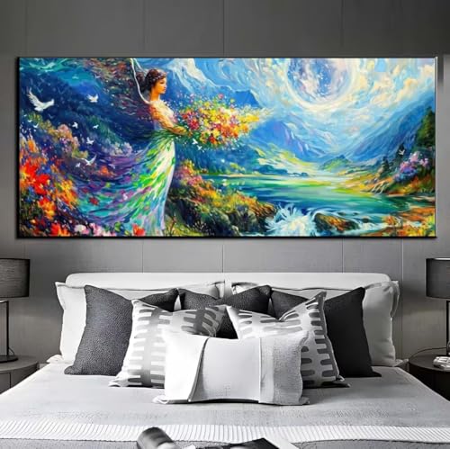 5D Diamond Painting Fee Schönheit, Diamond Painting groß xxl 115 X 55 cm, Diamant Painting Bilder Cross Stickerei, Diamant Kunst Mosaikherstellung Full Drill Crystal für Wand Home Décor, Geschenk q483 von Xaafeze