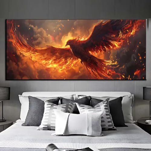 5D Diamond Painting Phönix Flamme, Diamond Painting groß xxl 115 X 55 cm, Diamant Painting Bilder Cross Stickerei, Diamant Kunst Mosaikherstellung Full Drill Crystal für Wand Home Décor, Geschenk q454 von Xaafeze