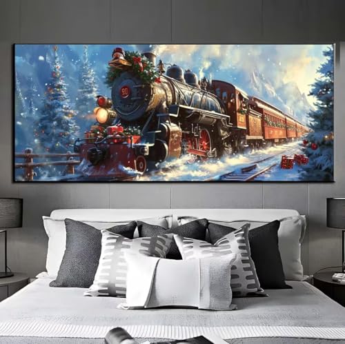 5D Diamond Painting Schnee Zug, Diamond Painting groß xxl 155 X 75 cm, Diamant Painting Bilder Cross Stickerei, DIY Diamant Kunst Mosaik Full Drill Crystal, Kreativ Set für Wand Home Décor q290 von Xaafeze