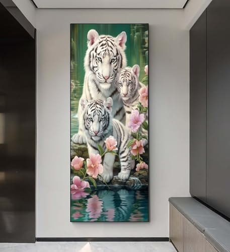 5D Diamond Painting Weißer Tiger Blume, Diamond Painting groß xxl 135 X 45 cm, Diamant Painting Bilder Cross Stickerei, Diamant Kunst Mosaik Full Drill Crystal für Wand Home Décor, Geschenk q137 5D Diamond Painting Weißer Tiger Blume, Diamond Painting groß xxl 135 X 45 cm, Diamant Painting Bilder Cross Stickerei, Diamant Kunst Mosaik Full Drill Crystal für Wand Home Décor, Geschenk q137 von Xaafeze