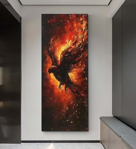 Diamond Painting Adler Flamme Diamond Painting Erwachsene, 5D Diamant Painting Bilder Crystal Embroidery, Daiments Painting Basteln Erwachsene,DIY Diamant Painting Artdot für Wand Décor 55x115 cm q126 von Xaafeze