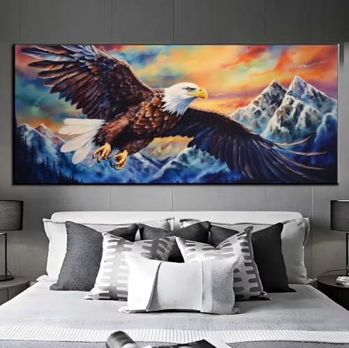 Diamond Painting Adler Schneeberg Diamond Painting Erwachsene, 5D Diamant Painting Bilder Crystal Embroidery,Daiments Painting Basteln Erwachsene,Diamant Painting Artdot für Wand Décor 95x195 cm q429 von Xaafeze