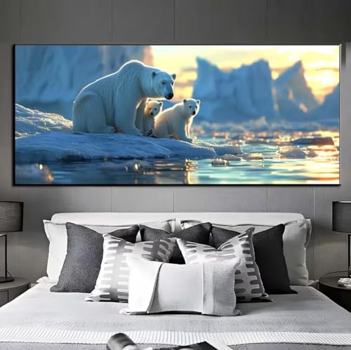 Diamond Painting Arktis Bär Diamond Painting Erwachsene, 5D Diamant Painting Bilder Crystal Embroidery, Daiments Painting Basteln Erwachsene, DIY Diamant Painting Artdot für Wand Décor 25x55 cm q335 von Xaafeze