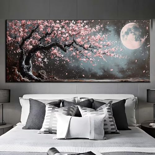 Diamond Painting Baum Mond Diamond Painting Erwachsene, 5D Diamant Painting Bilder Crystal Embroidery, Daiments Painting Basteln Erwachsene, DIY Diamant Painting Artdot für Wand Décor 35x75 cm q286 von Xaafeze