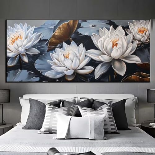 Diamond Painting Blume Lotus Diamond Painting Erwachsene, 5D Diamant Painting Bilder Crystal Embroidery, Daiments Painting Basteln Erwachsene,DIY Diamant Painting Artdot für Wand Décor 95x195 cm q523 von Xaafeze