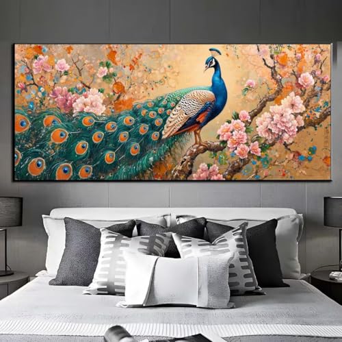 Diamond Painting Blume Pfau Diamond Painting Erwachsene, 5D Diamant Painting Bilder Crystal Embroidery, Daiments Painting Basteln Erwachsene, DIY Diamant Painting Artdot für Wand Décor 85x175 cm q452 von Xaafeze