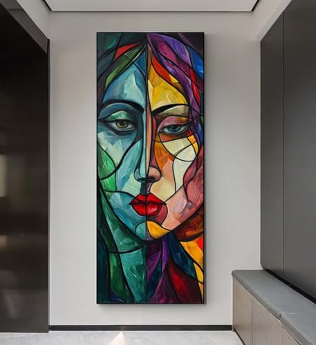 Diamond Painting Dame Abstrakt Diamond Painting Erwachsene, 5D Diamant Painting Bilder Crystal Embroidery,Daiments Painting Basteln Erwachsene,DIY Diamant Painting Artdot für Wand Décor 65x135 cm q138 von Xaafeze