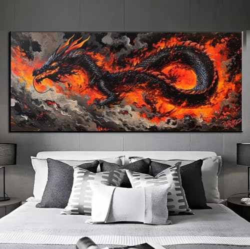 Diamond Painting Drachenflamme Diamond Painting Erwachsene, 5D Diamant Painting Bilder Crystal Embroidery,Daiments Painting Basteln Erwachsene,DIY Diamant Painting Artdot für Wand Décor 85x175 cm q425 von Xaafeze