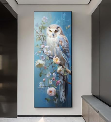Diamond Painting Eule Blume Diamond Painting Erwachsene, 5D Diamant Painting Bilder Crystal Embroidery, Daiments Painting Basteln Erwachsene, DIY Diamant Painting Artdot für Wand Décor 85x175 cm q118 von Xaafeze