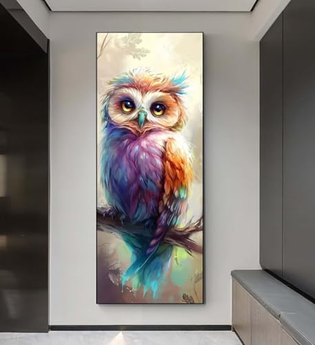 Diamond Painting Eule Diamond Painting Erwachsene, 5D Diamant Painting Bilder Crystal Embroidery, Daiments Painting Basteln Erwachsene,DIY Diamant Painting Artdot für Wand Décor Geschenk 25x55 cm q117 von Xaafeze