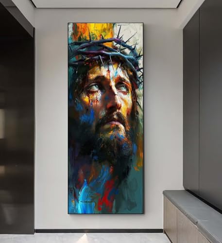 Diamond Painting Jesus Diamond Painting Erwachsene, 5D Diamant Painting Bilder Embroidery, Daiments Painting Basteln Erwachsene, DIY Diamant Painting Artdot für Wand Décor, Geschenk 85x175 cm q154 von Xaafeze