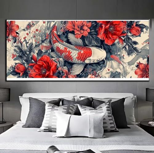 Diamond Painting Koi Rose Diamond Painting Erwachsene, 5D Diamant Painting Bilder Crystal Embroidery, Daiments Painting Basteln Erwachsene, DIY Diamant Painting Artdot für Wand Décor 55x115 cm q453 von Xaafeze