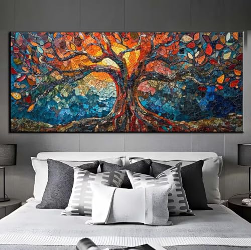 Diamond Painting Lebensbaum,Diamond Painting groß xxl 50 X 150 cm,Diamant Painting Bilder Cross Stickerei,Diamond-Painting Mosaikherstellung Full Drill Crystal,Kreativ Set für Wand Home Décor q346 von Xaafeze