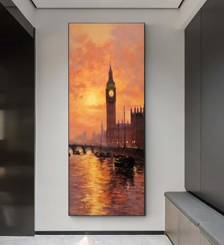 Diamond Painting London Landschaft Diamond Painting Erwachsene, 5D Diamant Painting Bilder Crystal Embroidery,Daiments Painting Basteln Erwachsene,Diamant Painting Artdot für Wand Décor 85x175 cm q128 von Xaafeze