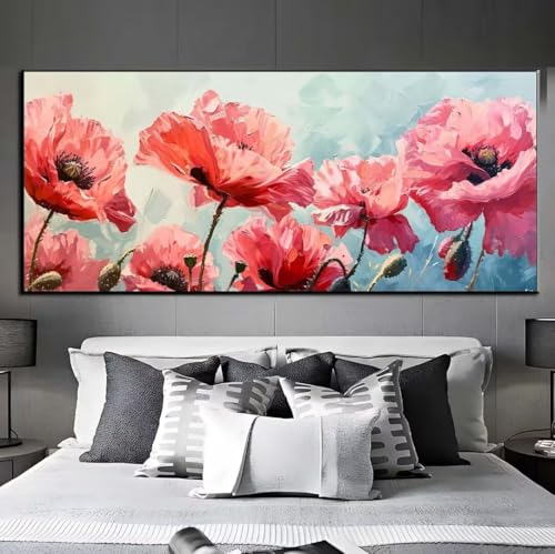 Diamond Painting Mohnblume Diamond Painting Erwachsene, 5D Diamant Painting Bilder Crystal Embroidery, Daiments Painting Basteln Erwachsene, DIY Diamant Painting Artdot für Wand Décor 35x105 cm q525 von Xaafeze