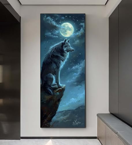Diamond Painting Mond Wolf Diamond Painting Erwachsene, 5D Diamant Painting Bilder Crystal Embroidery, Daiments Painting Basteln Erwachsene, DIY Diamant Painting Artdot für Wand Décor 85x255 cm q64 Diamond Painting Mond Wolf Diamond Painting Erwachsene, 5D Diamant Painting Bilder Crystal Embroidery, Daiments Painting Basteln Erwachsene, DIY Diamant Painting Artdot für Wand Décor 85x255 cm q64 von Xaafeze