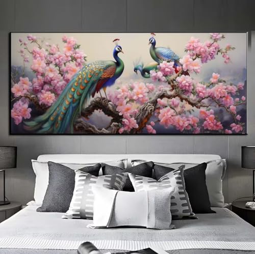 Diamond Painting Pfau Blume Diamond Painting Erwachsene, 5D Diamant Painting Bilder Crystal Embroidery, Daiments Painting Basteln Erwachsene, DIY Diamant Painting Artdot für Wand Décor 85x175 cm q408 von Xaafeze