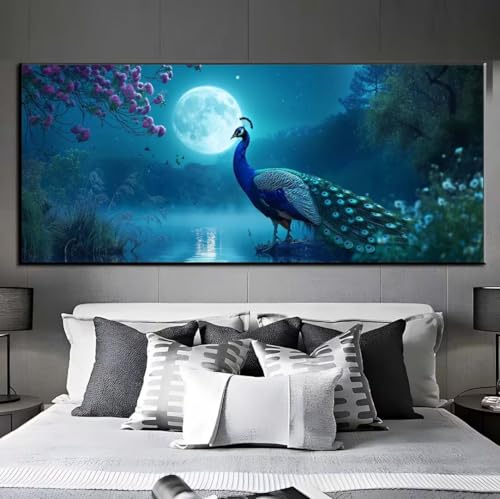 Diamond Painting Pfau Mond Diamond Painting Erwachsene, 5D Diamant Painting Bilder Crystal Embroidery, Daiments Painting Basteln Erwachsene, DIY Diamant Painting Artdot für Wand Décor 25x55 cm q414 von Xaafeze