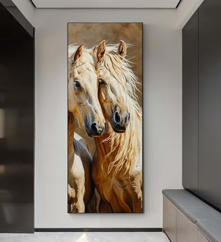 Diamond Painting Pferd Tier Diamond Painting Erwachsene, 5D Diamant Painting Bilder Crystal Embroidery, Daiments Painting Basteln Erwachsene, DIY Diamant Painting Artdot für Wand Décor 85x175 cm q158 von Xaafeze